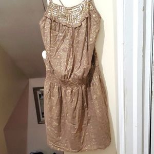 NWT Old Navy tan&gold small sundress